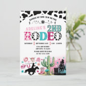 女性のカーボーイロデオラウンドアップ招待状 招待状 (スタンド正面)