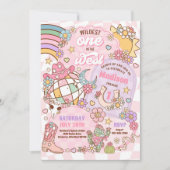 女性のカーボーイロデオワイルドワン西1歳の誕生日 招待状 (正面)