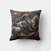 女性のカーボーイロデオヴィンテージでステアをローピング クッション (裏面)