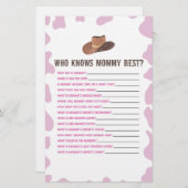 女性のカーボーイロデオ知っているママ赤ちゃんシャワーのゲーム 便箋 (正面/裏面)