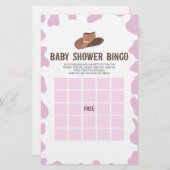 女性のカーボーイロデオ西ビンゴ赤ちゃんシャワーゲーム 便箋 (正面/裏面)