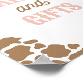 女性のカーボーイロデオ誕生日パーティーカードとギフトサイン ポスター (角)