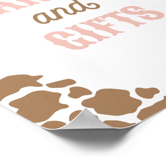 女性のカーボーイロデオ誕生日パーティーカードとギフトサイン ポスター (角)