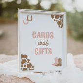 女性のカーボーイロデオ誕生日パーティーカードとギフトサイン ポスター