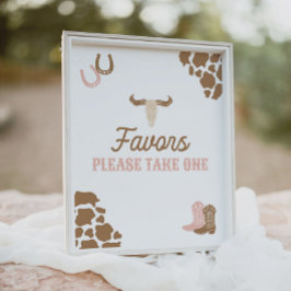 女性のカーボーイロデオ誕生日パーティー好意サイン ポスター