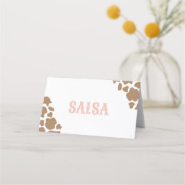 女性のカーボーイロデオ誕生日食品ラベル プレイスカード