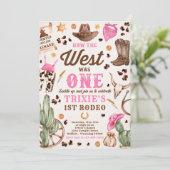 女性のカーボーイロデオ1歳の誕生日どのように西は1だった 招待状 (スタンド正面)