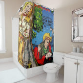 女性のカーボーイロマンス裏切りヴィンテージ漫画 シャワーカーテン (インサイチュ)