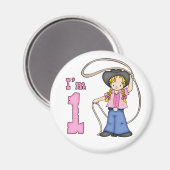 女性のカーボーイローパーの誕生日 マグネット (正面/裏面)