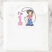 女性のカーボーイローパーの誕生日 ラウンドシール (バッグ)