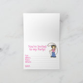 女性のカーボーイローパー2回目の誕生日の埋め込み招待状 サンキューカード (内部)