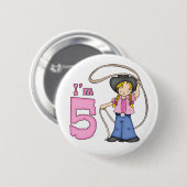 女性のカーボーイローパー5位誕生日 缶バッジ (正面&裏面)