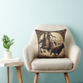 女性のカーボーイローピングキャトルアットアフタヌーンロデオ クッション (椅子)