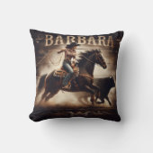 女性のカーボーイローピングキャトルアットザロデオイベント クッション (正面)