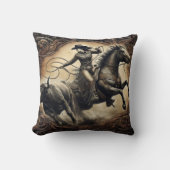 女性のカーボーイローピングブルアットロデオイベントインアリーナ クッション (正面)