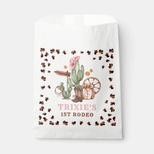 女性のカーボーイワイルドウェスト1stロデオランチバースデーパーティー フェイバーバッグ (正面)