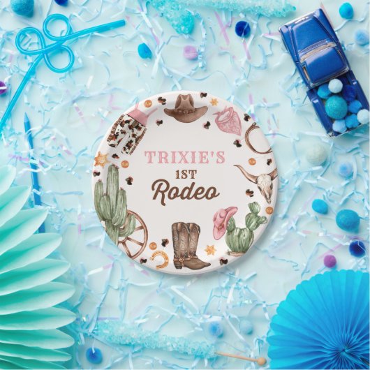 女性のカーボーイワイルドウェスト1stロデオランチバースデーパーティー ペーパープレート (パーティー)