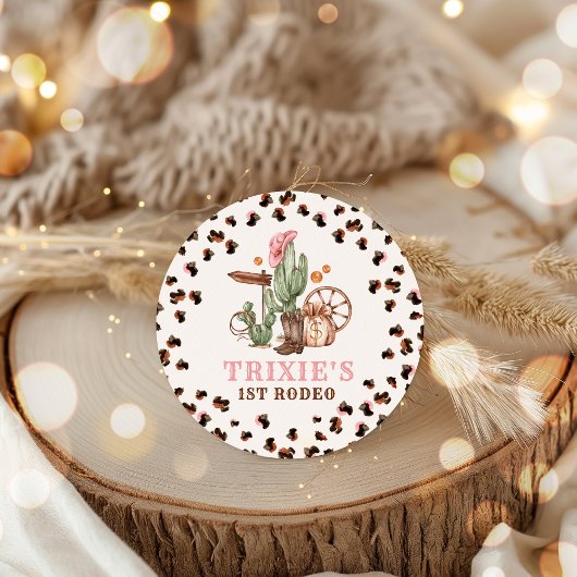 女性のカーボーイワイルドウェスト1stロデオランチバースデーパーティー ラウンドシール