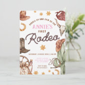 女性のカーボーイワイルドウェスト1stロデオランチバースデーパーティー 招待状 (スタンド正面)