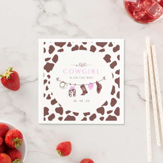 女性のカーボーイワイルドウエストロデオウェスタンガールベビーシャワー スタンダードカクテルナプキン (インサイチュ)
