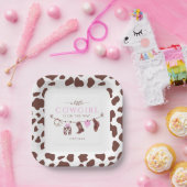 女性のカーボーイワイルドウエストロデオウェスタンガールベビーシャワー ペーパープレート (パーティー)