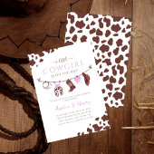 女性のカーボーイワイルドウエストロデオウェスタンガールベビーシャワー 招待状