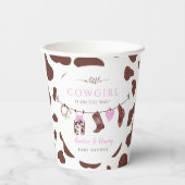 女性のカーボーイワイルドウエストロデオウェスタンガールベビーシャワー 紙コップ (裏面)