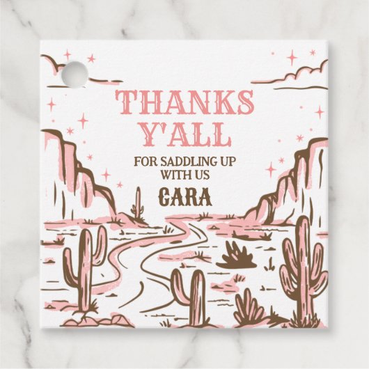 女性のカーボーイワイルドウエストロデオバースデーパーティースクエア フェイバータグ (正面)