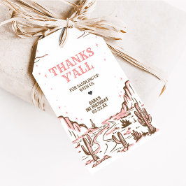 女性のカーボーイワイルドウエストロデオバースデーパーティーメッセージカード ギフトタグ