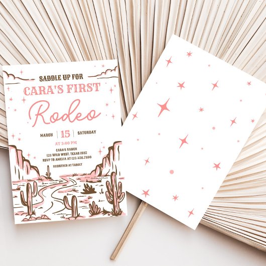 女性のカーボーイワイルドウエストロデオバースデーパーティー 招待状