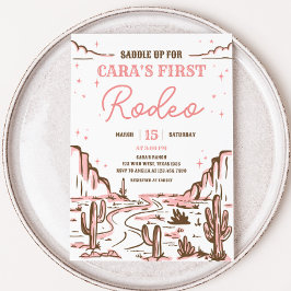女性のカーボーイワイルドウエストロデオバースデーパーティー 招待状