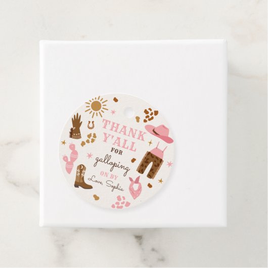 女性のカーボーイワイルドウエストロデオランチバースデーパーティーの好意 フェイバータグ (インサイチュ)