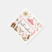 女性のカーボーイワイルドウエストロデオランチバースデーパーティードコール スタンダードカクテルナプキン (角)