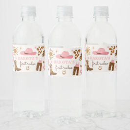 女性のカーボーイワイルドウエストロデオランチバースデーパーティードコール ペットボトルラベル