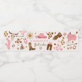 女性のカーボーイワイルドウエストロデオランチバースデーパーティードコール ペットボトルラベル (シングルラベル)