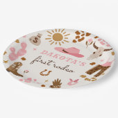 女性のカーボーイワイルドウエストロデオランチバースデーパーティードコール ペーパープレート (アングル)