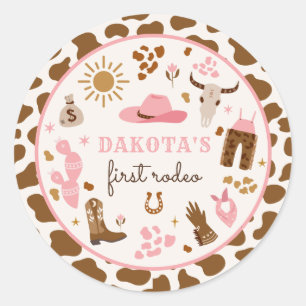 女性のカーボーイワイルドウエストロデオランチバースデーパーティードコール ラウンドシール