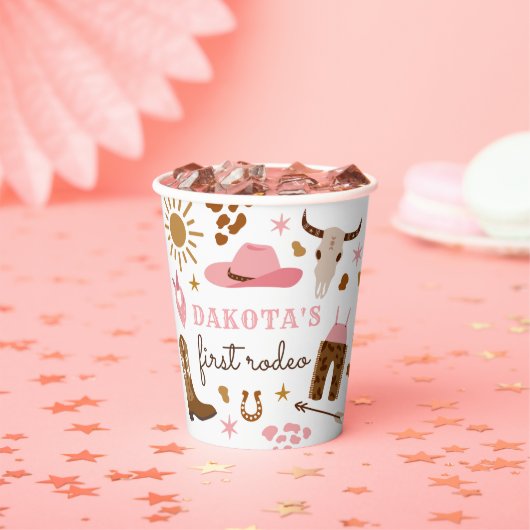 女性のカーボーイワイルドウエストロデオランチバースデーパーティードコール 紙コップ (インサイチュ)