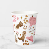 女性のカーボーイワイルドウエストロデオランチバースデーパーティードコール 紙コップ (裏面)