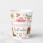 女性のカーボーイワイルドウエストロデオランチバースデーパーティードコール 紙コップ (正面)