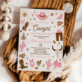 女性のカーボーイワイルドウエストロデオランチベビーシャワー 招待状