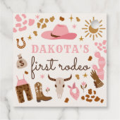 女性のカーボーイワイルドウエストロデオランチ1st誕生日パーティー フェイバータグ (裏面)