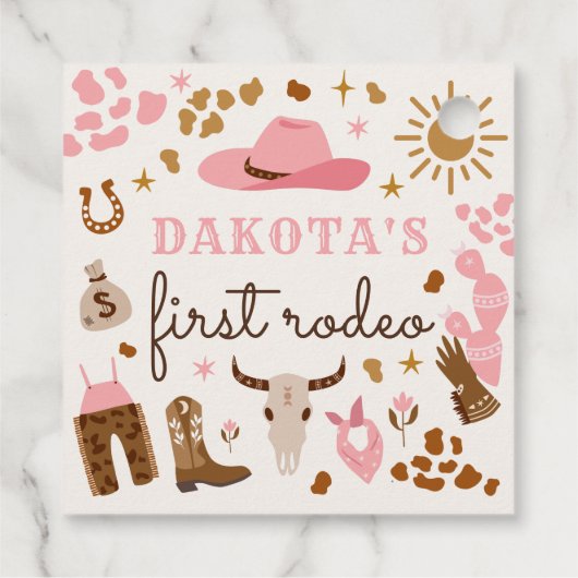 女性のカーボーイワイルドウエストロデオランチ1st誕生日パーティー フェイバータグ (裏面)
