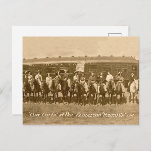 女性のカーボーイヴィンテージ写真1911丸めポストカード ポストカード (正面/裏面)