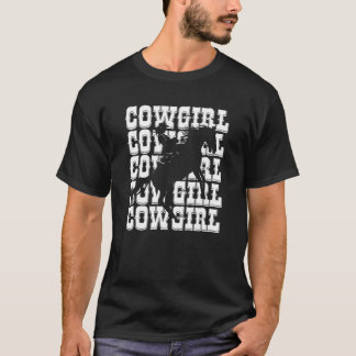 女性のカーボーイ乗馬 Tシャツ
