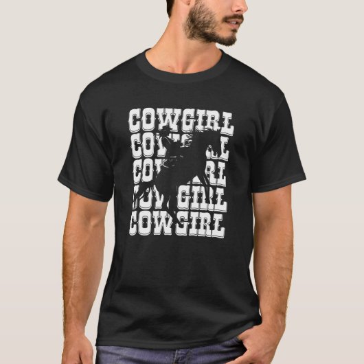 女性のカーボーイ乗馬 Tシャツ (正面)