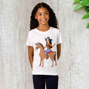 女性のカーボーイ乗馬Tシャツ Tシャツ