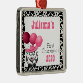 女性のカーボーイ初の名前付きクリスマス メタルオーナメント (右)