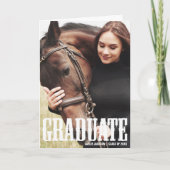 女性のカーボーイ卒業写真カントリー卒業生折り畳み 案内状 (正面)
