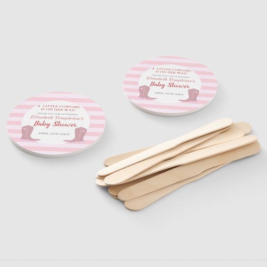 女性のカーボーイ国のベビーシャワーファン ハンドファン (組立なし)